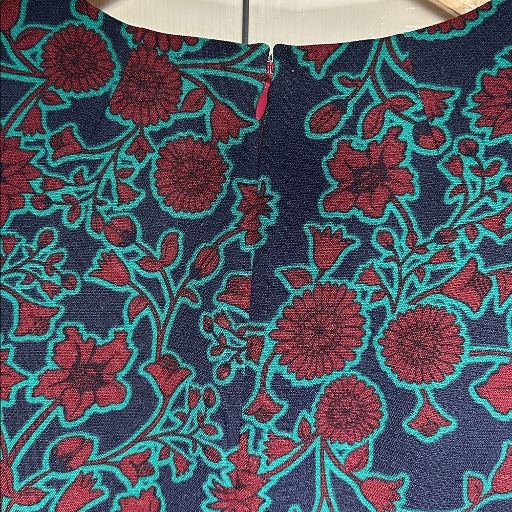 J .Crew Red Floral Short Sleeve Sheath Pencil Knee Length Dress, XS - Picture 5 of 14